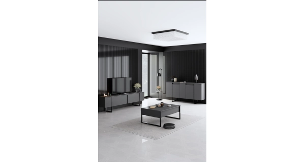 Komoda BILLY, antracit/černá