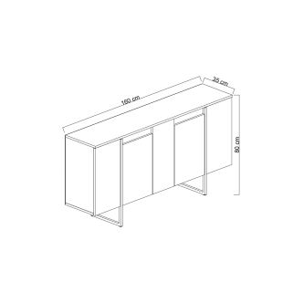 Komoda BILLY, vlašský ořech/černá