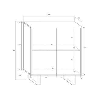 Komoda BOKARO 3, craft tobaco/bílý lesk, 5 let záruka