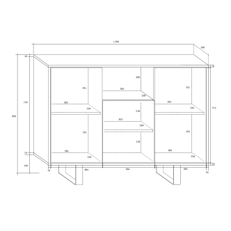 Komoda BOKARO 4, craft tobaco/bílý lesk, 5 let záruka