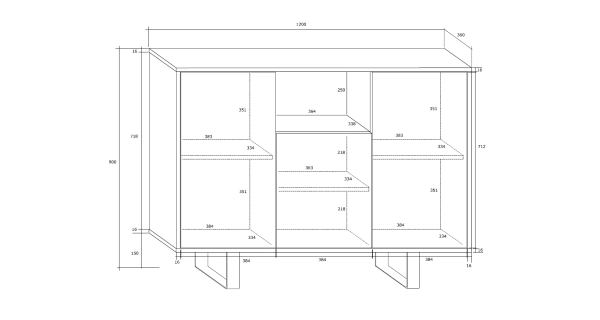 Komoda BOKARO 4, craft tobaco/bílý lesk, 5 let záruka