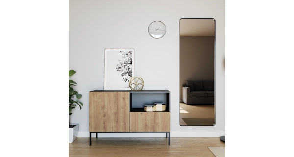 Komoda BOLSENA 120, černý mat/dub artisan