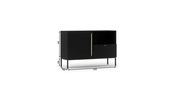 Komoda BOLSENA 120, černý mat