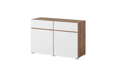 Komoda BONIFACIO 2D2S, dub wotan/bílá