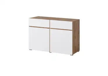 Komoda BONIFACIO 2D2S, dub wotan/bílá