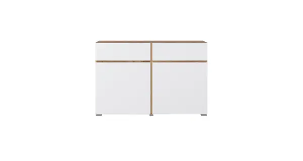 Komoda BONIFACIO 2D2S, dub wotan/bílá