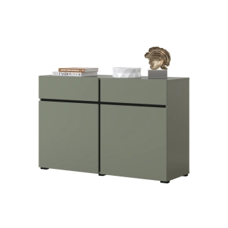 Komoda BONIFACIO 2D2S, zelená/černá