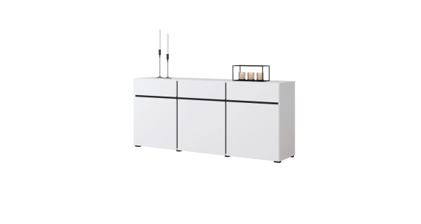 Komoda BONIFACIO 3D3S, bílá/černá