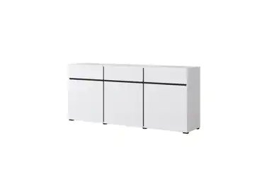 Komoda BONIFACIO 3D3S, bílá/černá