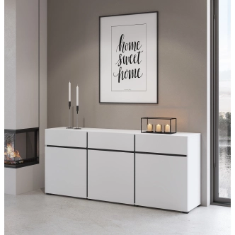 Komoda BONIFACIO 3D3S, bílá/černá