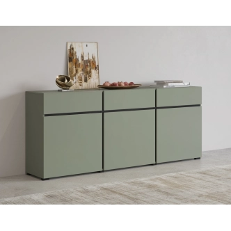 Komoda BONIFACIO 3D3S, zelená/černá