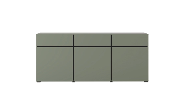 Komoda BONIFACIO 3D3S, zelená/černá