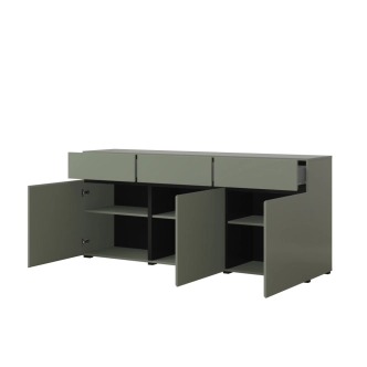 Komoda BONIFACIO 3D3S, zelená/černá