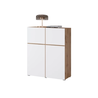 Komoda BONIFACIO 4D, dub wotan/bílá