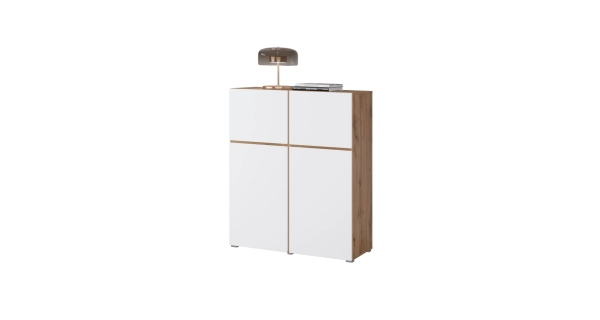 Komoda BONIFACIO 4D, dub wotan/bílá