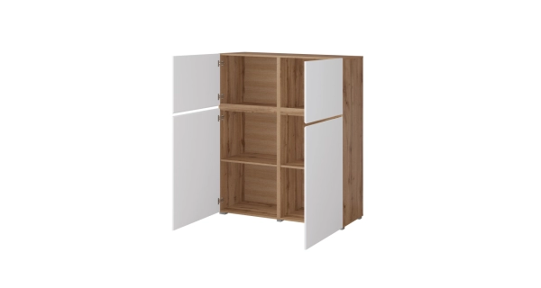 Komoda BONIFACIO 4D, dub wotan/bílá