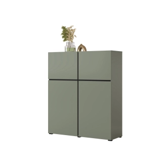 Komoda BONIFACIO 4D, zelená/černá