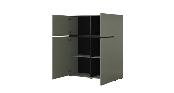 Komoda BONIFACIO 4D, zelená/černá