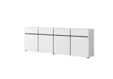 Komoda BONIFACIO 4D4S, bílá/černá