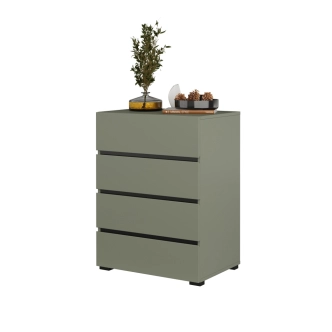 Komoda BONIFACIO 4S 60 cm, zelená/černá