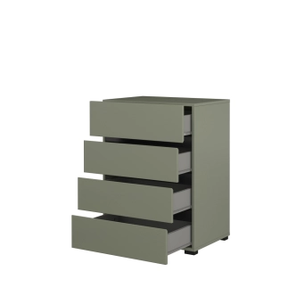 Komoda BONIFACIO 4S 60 cm, zelená/černá