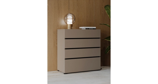 Komoda BONIFACIO 4S 80 cm, congo/černá