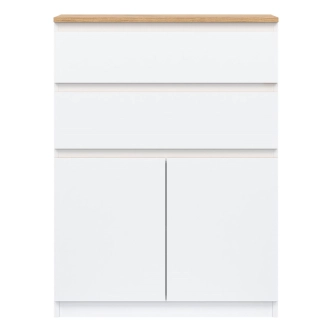 Komoda BORROMEO 2D2S, bílá/dub evoke