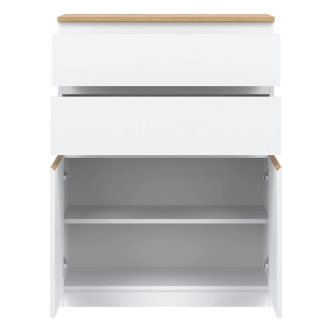 Komoda BORROMEO 2D2S, bílá/dub evoke