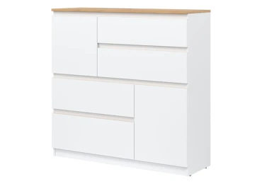 Komoda BORROMEO 2D4S, bílá/dub evoke