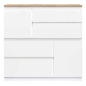 Komoda BORROMEO 2D4S, bílá/dub evoke