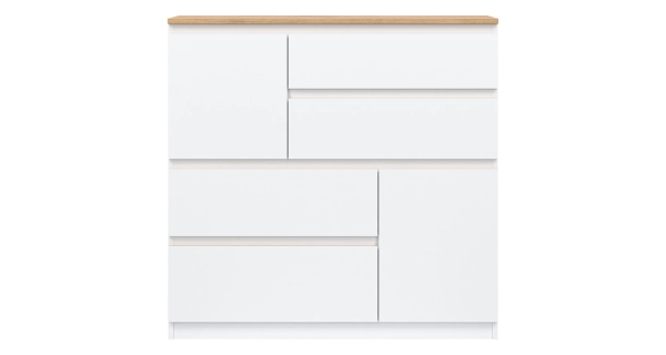 Komoda BORROMEO 2D4S, bílá/dub evoke