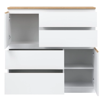 Komoda BORROMEO 2D4S, bílá/dub evoke