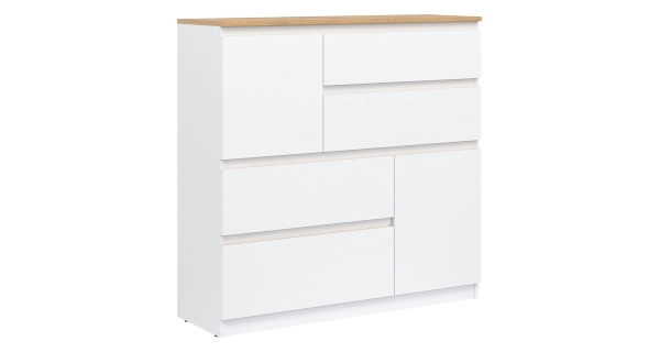 Komoda BORROMEO 2D4S, bílá/dub evoke