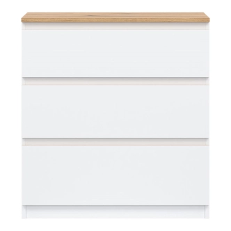 Komoda BORROMEO 3S, bílá/dub evoke