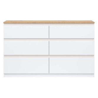 Komoda BORROMEO 6S, bílá/dub evoke