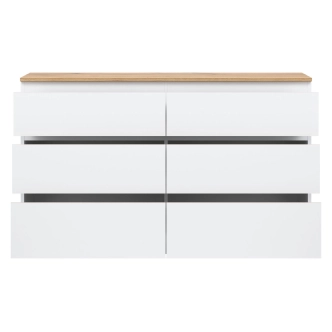 Komoda BORROMEO 6S, bílá/dub evoke