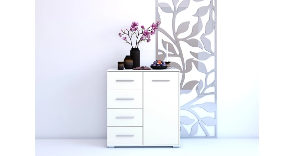 Komoda BOSIR MINI 01/1D4S, bílá