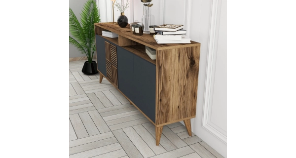 Komoda BRADLEY 160 cm, vlašský ořech/antracit