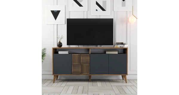 Komoda BRADLEY 160 cm, vlašský ořech/antracit