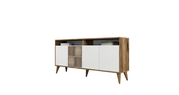 Komoda BRADLEY 160 cm, vlašský ořech/bílá