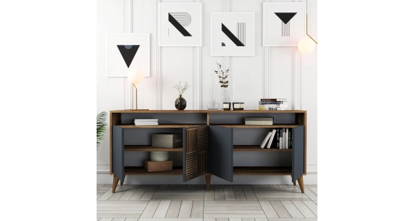 Komoda BRADLEY, vlašský ořech/antracit