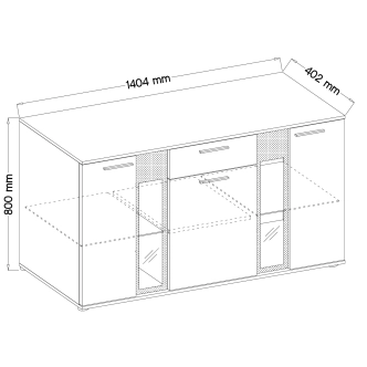 Komoda BRIXTON, dub artisan/bílá