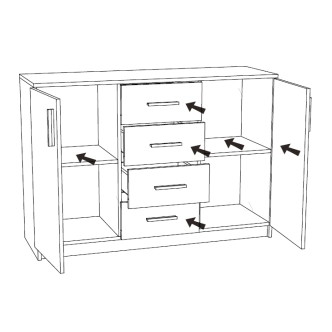 Komoda CALLAN 03, bílý mat