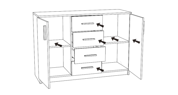 Komoda CALLAN 03, bílý mat