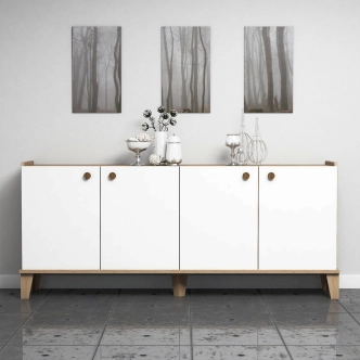 Komoda ČESTMÍR, dub/bílá