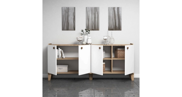 Komoda ČESTMÍR, dub/bílá