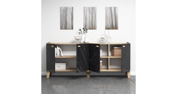 Komoda ČESTMÍR, dub/mramor