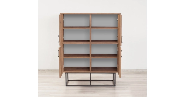 Komoda CEZAR 4D, atlantská borovice/černá