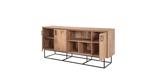 Komoda CEZAR, atlantská borovice/černá