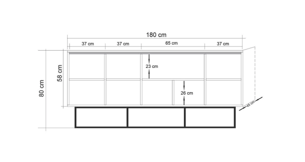 Komoda CEZAR, atlantská borovice/černá